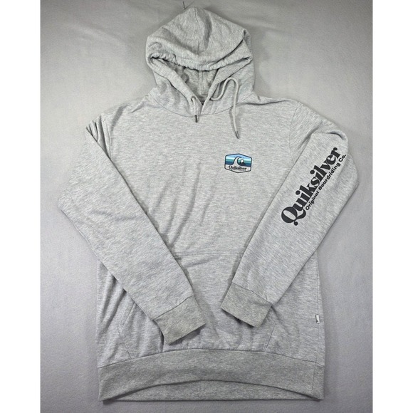 Quiksilver Other - Quiksilver Original Boardriding Co Mens Gray Graphic Pullover Hoodie Sweatshirt